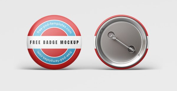 Three Realistic Badge Branding Mockup