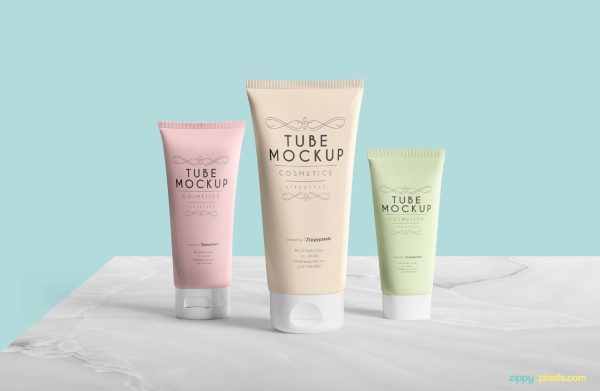 Three Tube Mockups PSD