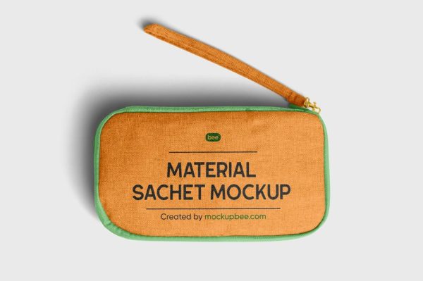 Top View Material Sachet Mockup