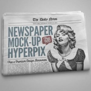 Top View Newspaper Ad Mockup