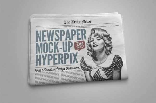 Top View Newspaper Ad Mockup