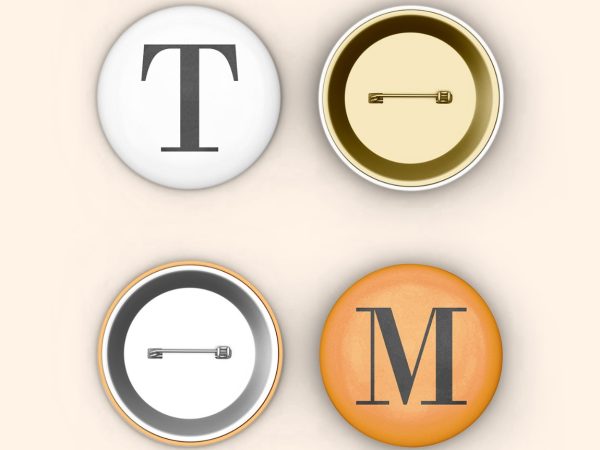 Top View Pins Mockup PSD