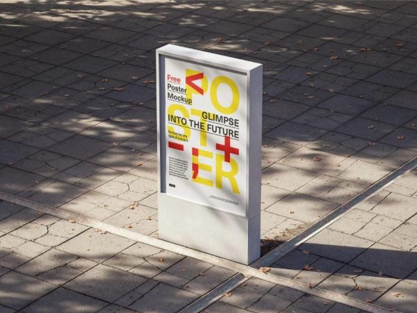 Top View Poster Branding Mockup
