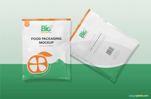 Top View Sachet Mockup PSD