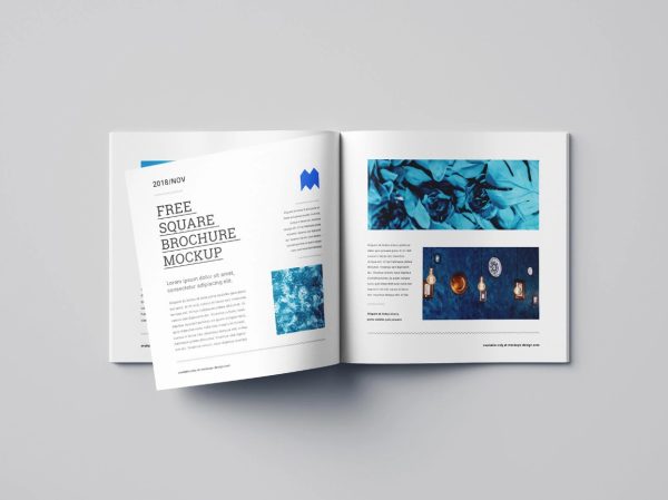 Top View Square Brochure Mockups