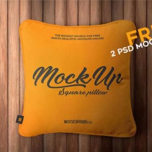 Top View Square Cushion Mockup