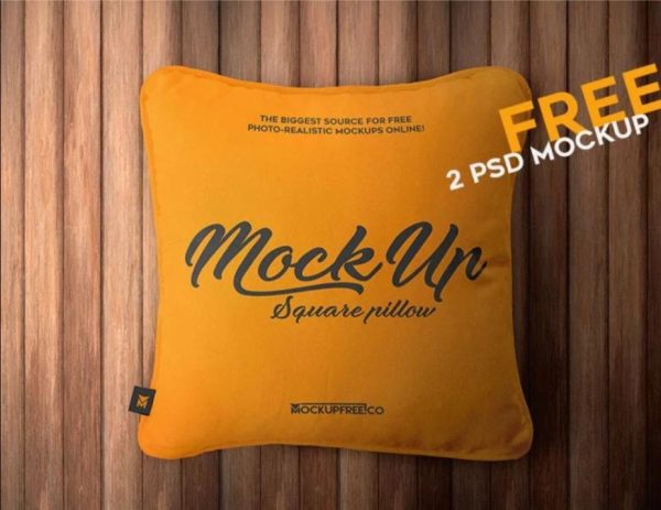 Top View Square Cushion Mockup