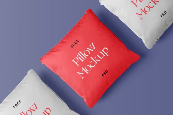 Top View Three Pillow Mockups Set