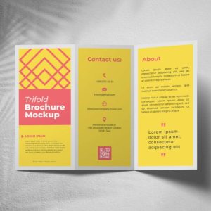 Top View Tri Fold Brochure Mockup