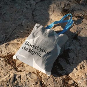 Tote Bag on Floor Mockup