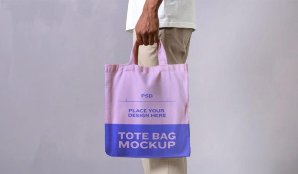 Tote bag in Hand Mockup PSD