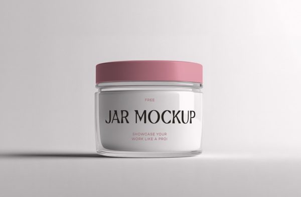 Transparent Glass Jar Mockup