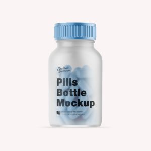 Transparent Pills Bottle Mockup PSD