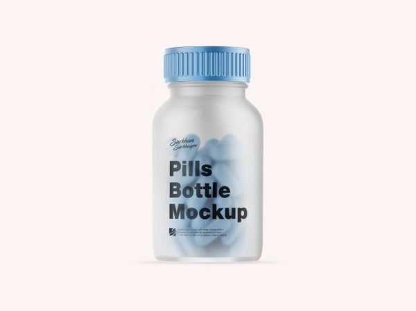 Transparent Pills Bottle Mockup PSD