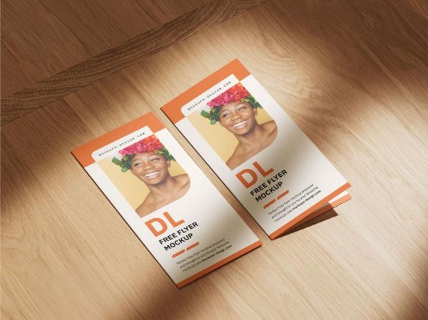 Two DL Flyer Mockup PSD