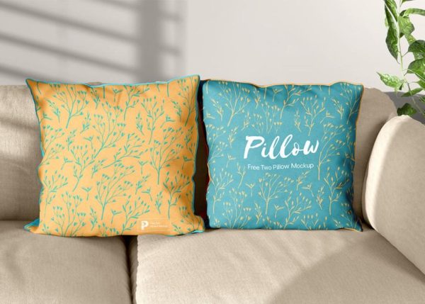 Two Pillow Mockup PSD