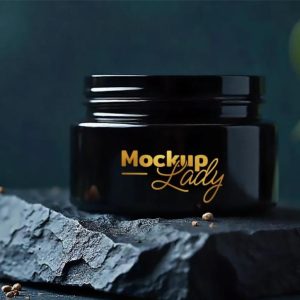 Unique Jar on Stone Mockup