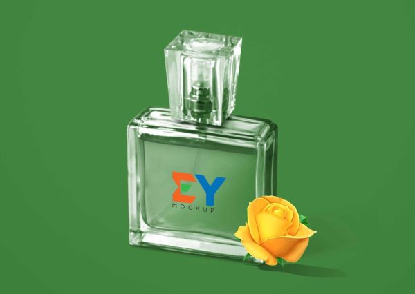 Unique Perfume Logo Mockup PSD