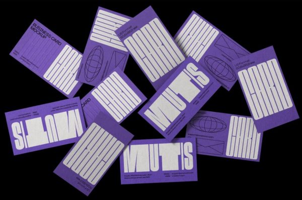 Unique Scattered Business Card Mockups