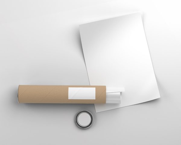 Blank Poster and Tube Mockup PSD