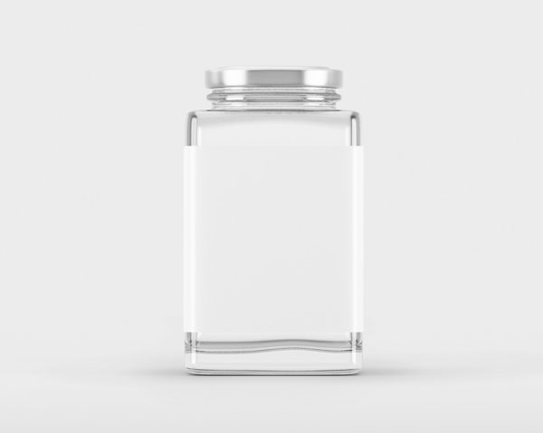 Blank Square Glass Jar Mockup