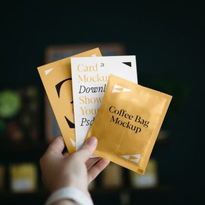 Coffee Bag in Hand Mockup