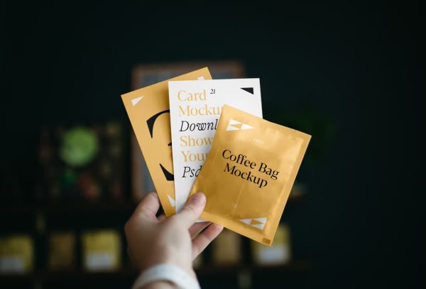 Coffee Bag in Hand Mockup