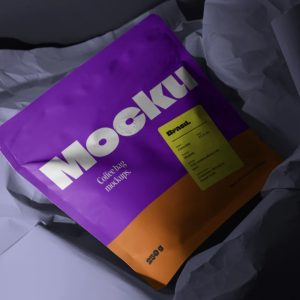 Coffee Bag on Floor Mockup