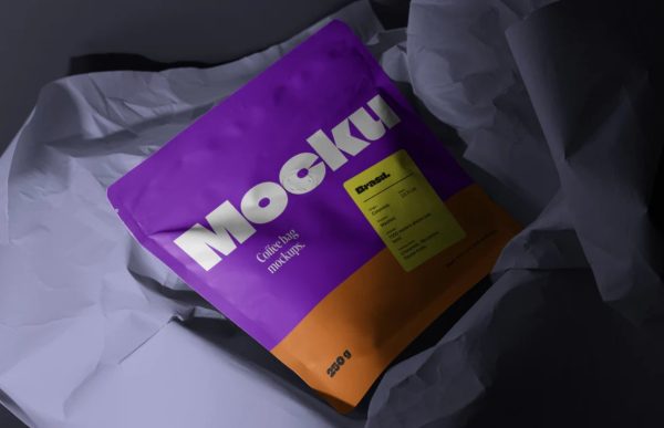 Coffee Bag on Floor Mockup