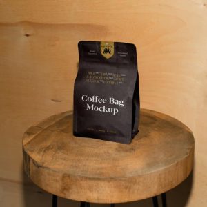 Coffee Bag on Table Mockup