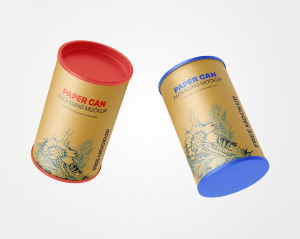 Floating Paper Can Mockup