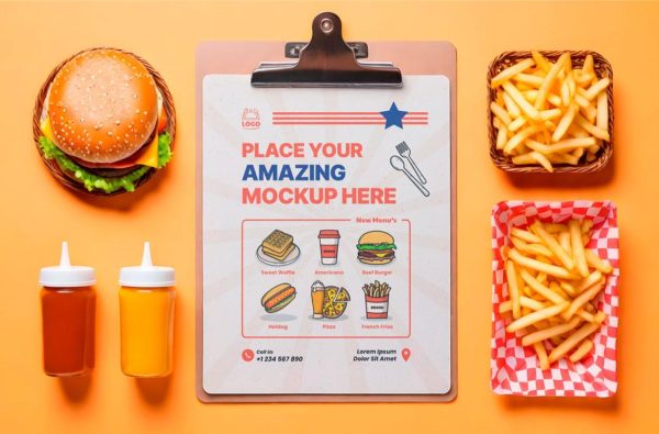 High Quality Clipboard Menu Mockup