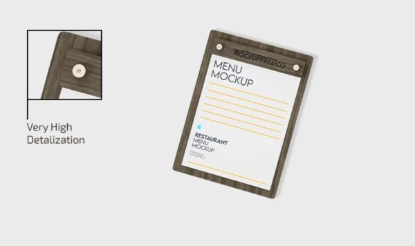 High Resolution Menu Mockup