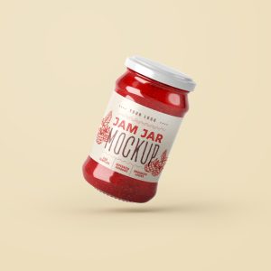 In Air Jar Label Mockup PSD