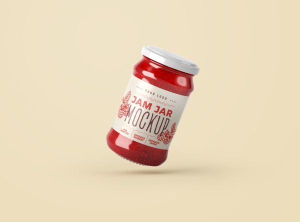 In Air Jar Label Mockup PSD