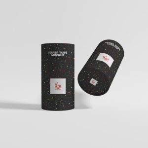 In Air Paper Tube Mockup Template