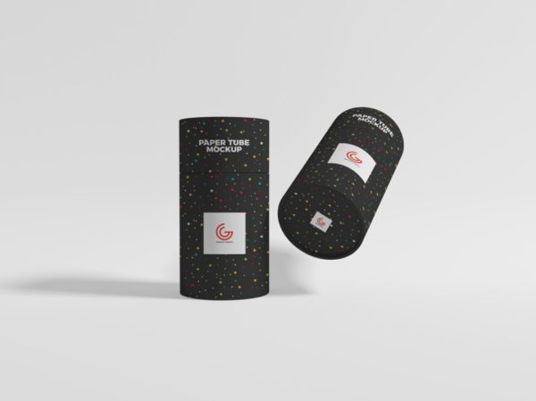 In Air Paper Tube Mockup Template