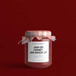 Jam jar Packaging Mockup