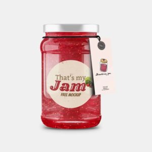 Jar Bottle with Tag Mockup