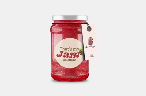 Jar Bottle with Tag Mockup