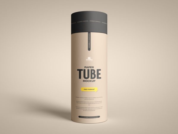 Long Paper Tube Mockup PSD
