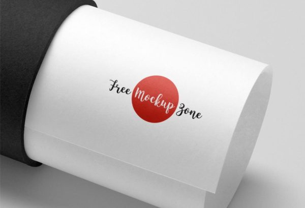 Minimal Paper Logo Mockup PSD