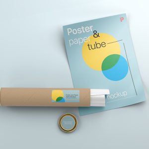 Poster and Paper Tube Mockup
