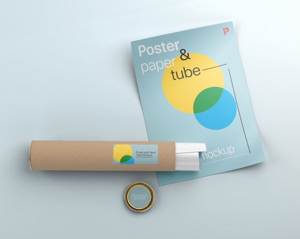 Poster and Paper Tube Mockup