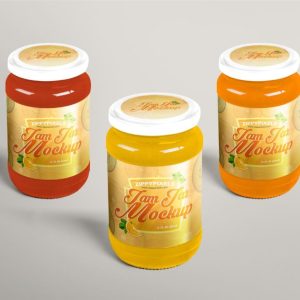 Professional Jam Jar Branding Mockup PSD