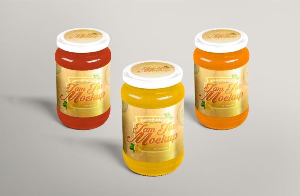Professional Jam Jar Branding Mockup PSD