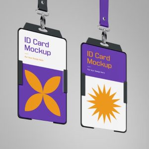 Realistic ID Card Branding Mockup