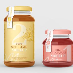 Realistic Jar Mockup Set