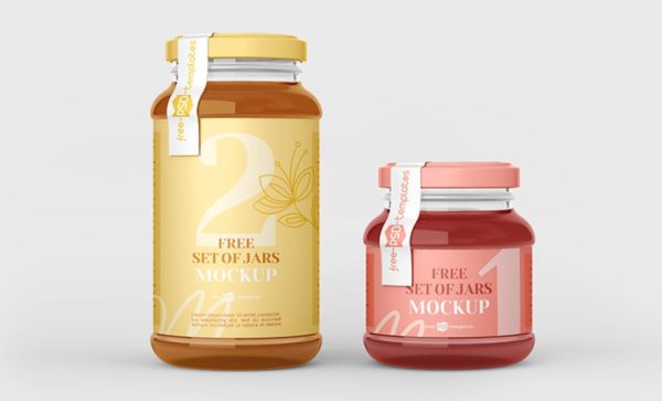 Realistic Jar Mockup Set