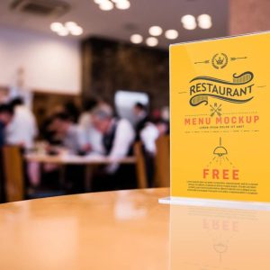 Restaurant Table Menu Mockup PSD